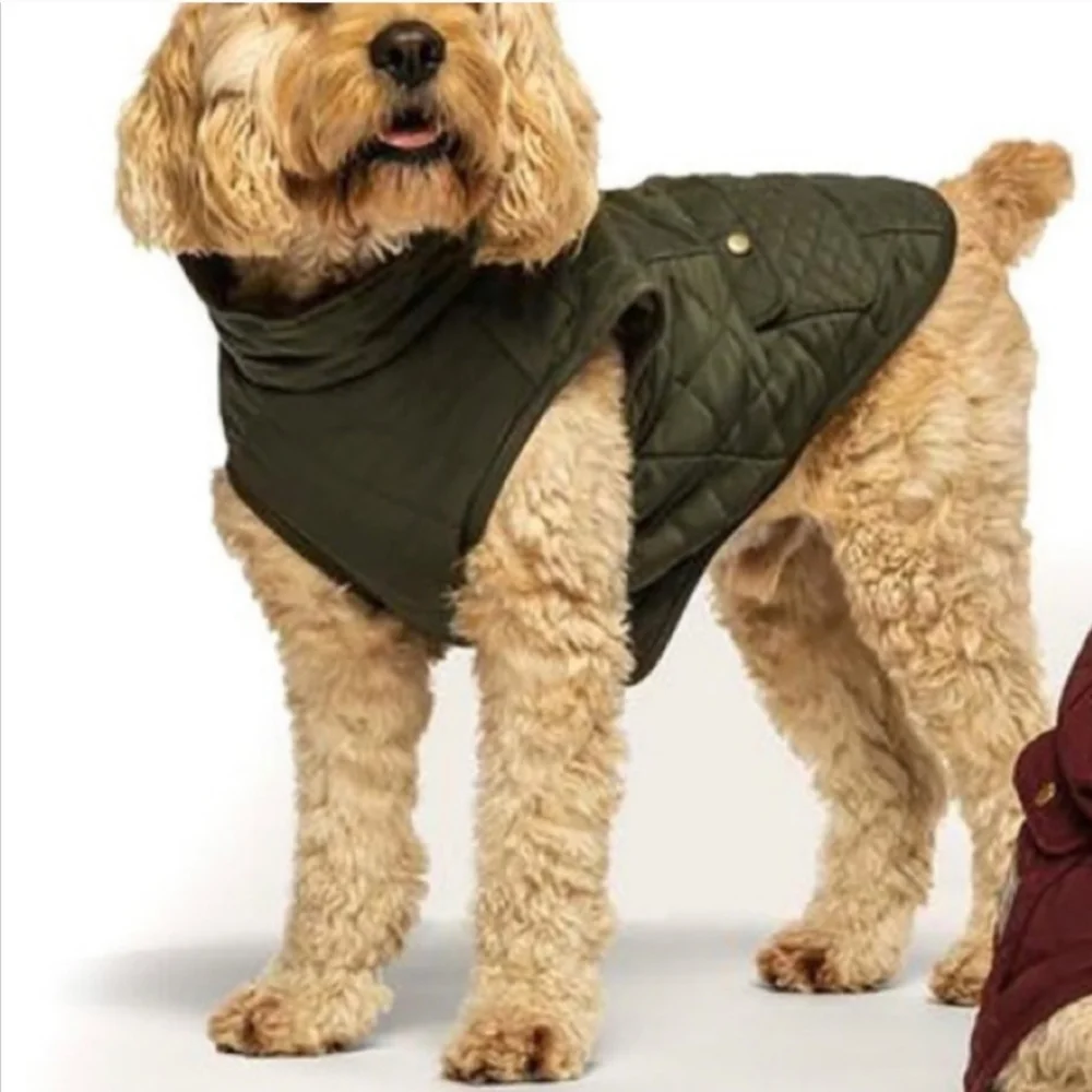 Fab Dog Quilted Barn Dog Coat Olive Green Size 16